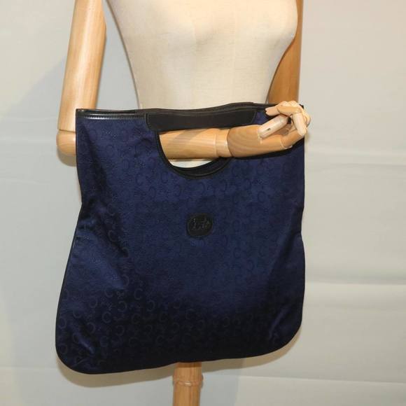 CELINE C Macadam Canvas Hand Bag Navy Auth ar10793 - Picture 16 of 16